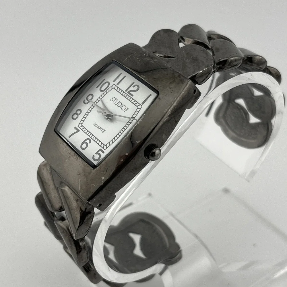 Studio Time Watch Women 31mm Case‎ Hinge Bangle Band- New Battery